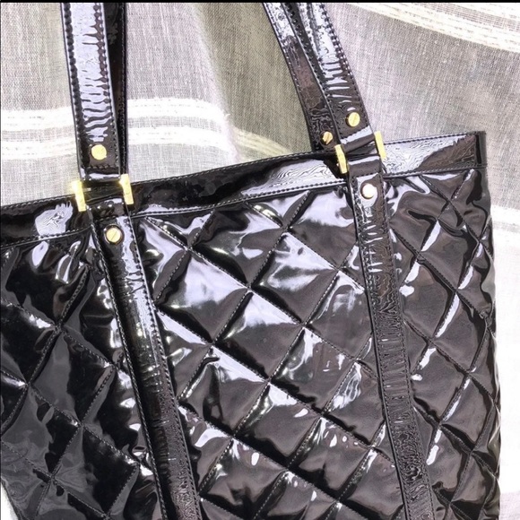Tory Burch Black Patent Leather Tote - Picture 3 of 16